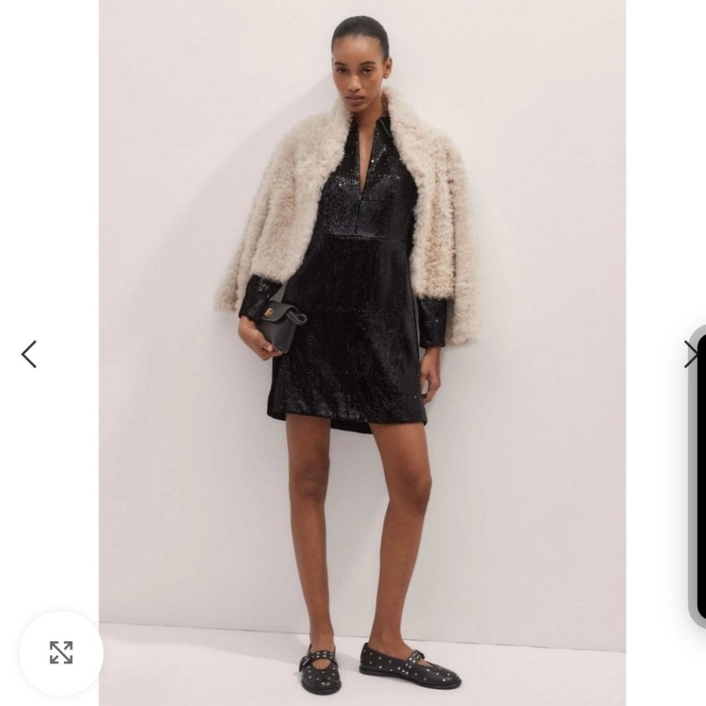ME + EM NWTs Silk Blend Sequin Mini Dress - Picture 6 of 8